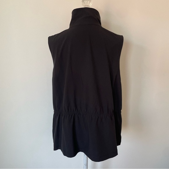 GUMP’S San Francisco Lagenlook Cinched Waist Zipper Front Polyester Vest EUC L - Picture 3 of 10